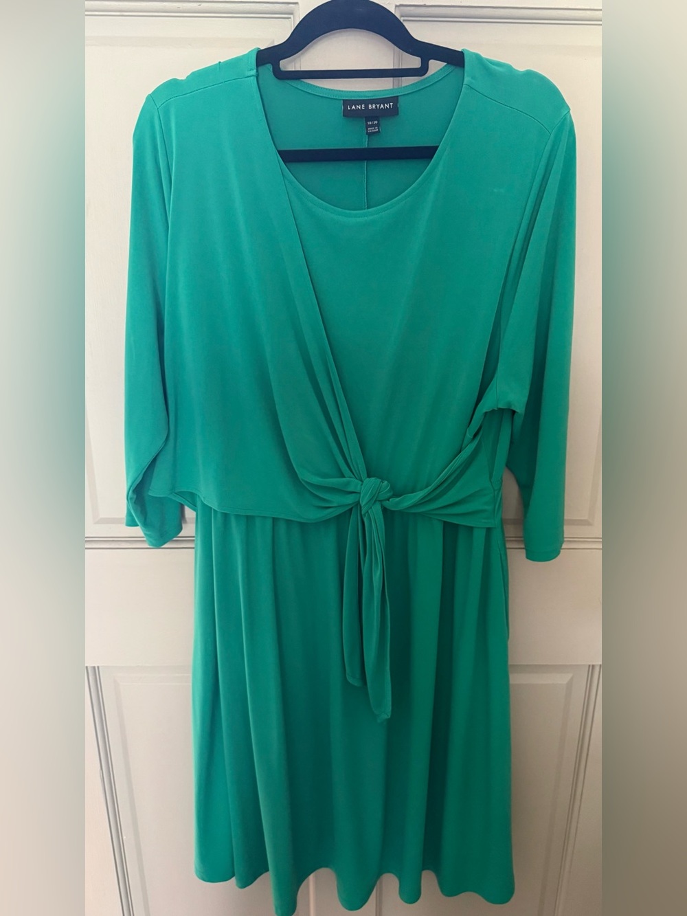 Lane Bryant Teal Green Tie-Front Midi Dress